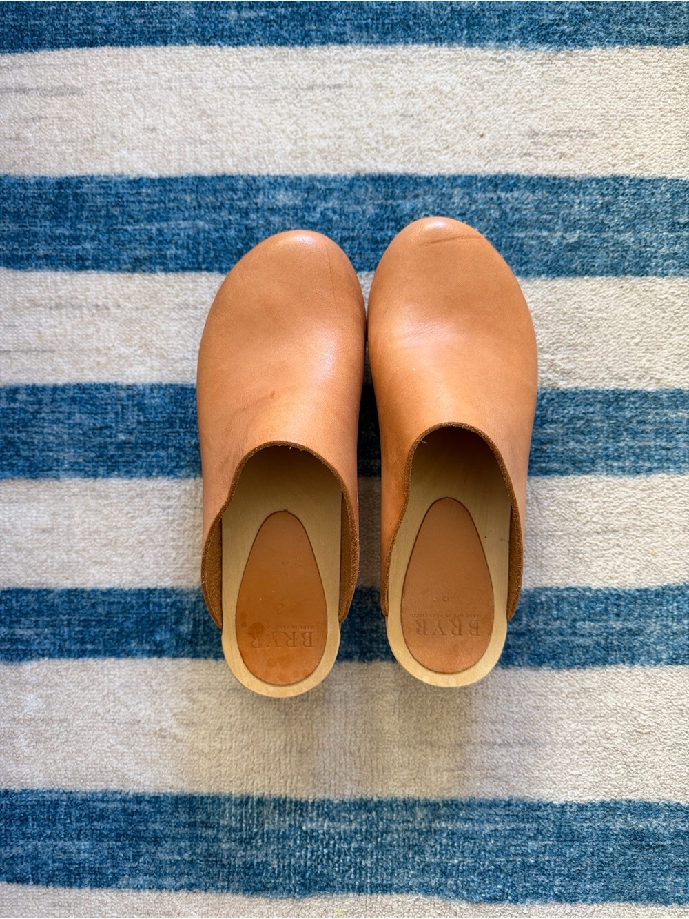 Bryr Worker Leather Clogs in Natural Tan